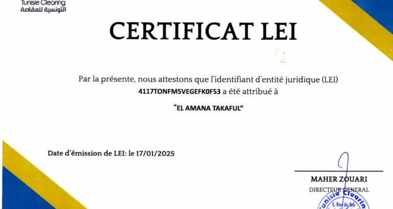 Obtention du certificat LEI