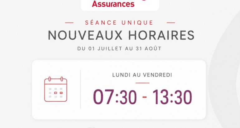 Nouveaux horaires